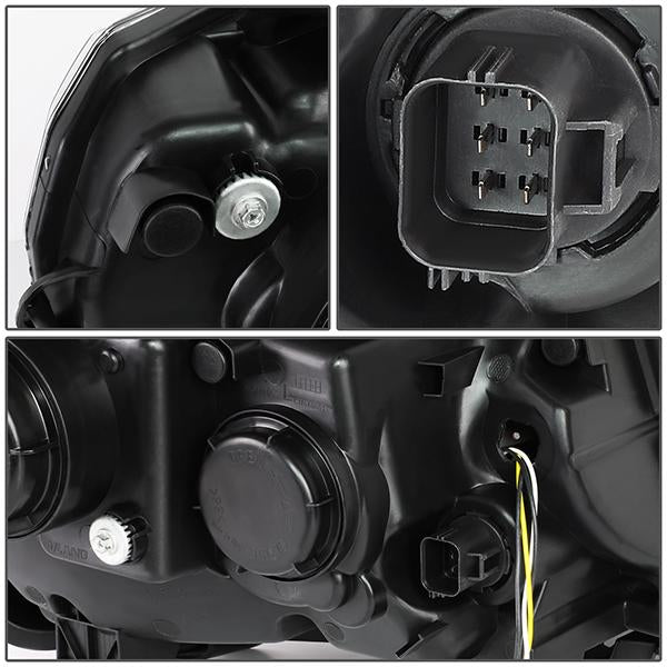 14-15 Chevy Camaro Headlights - LED DRL+Sequential Turn Signal - Clear Lens - Projector - Pair - 8