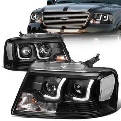 04-08-ford-f150-lincoln-mark-ltheadlights-dual-led-drl-black-housing-clear-corner-projector-pair-hl-3dlb-f1504-bk-cl1 - 1