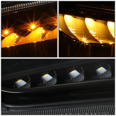 D-Motoring - 15-18 Ford Focus Headlights - LED DRL+Chasing Turn Signal - Clear Lens - Projector - Plug-n-Play - Pair - 5