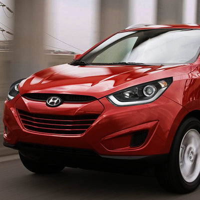 D-Motoring - 10-16 Hyundai Tucson Headlights - 3D LED DRL+Halo Ring - Clear Lens - Projector - Plug-n-Play - Pair - 7