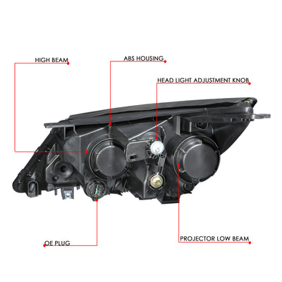 D-Motoring - 11-16 Kia Sportage Headlights - LED DRL+Turn Signal+Halo - Clear Lens - Projector - Plug-n-Play - Pair - 6