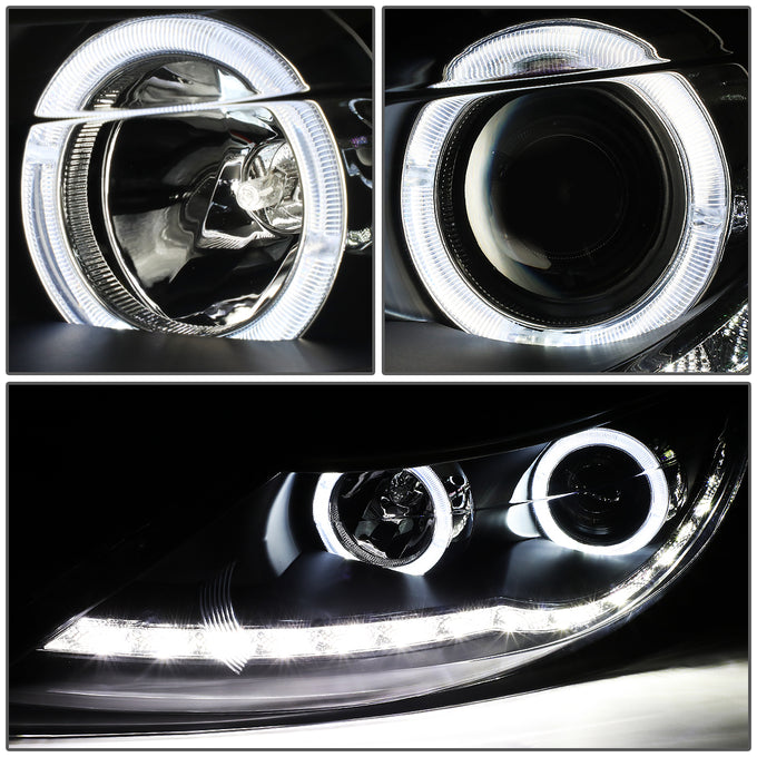 D-Motoring - 11-16 Kia Sportage Headlights - LED DRL+Turn Signal+Halo - Clear Lens - Projector - Plug-n-Play - Pair - 4
