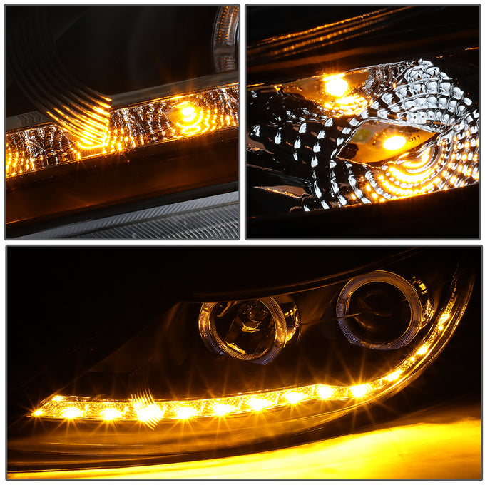 D-Motoring - 11-16 Kia Sportage Headlights - LED DRL+Turn Signal+Halo - Clear Lens - Projector - Plug-n-Play - Pair - 5