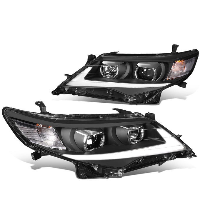 D-Motoring - 12-14 Toyota Camry Headlights - 3D LED DRL - Clear Lens - Projector - Plug-n-Play - Pair - 1