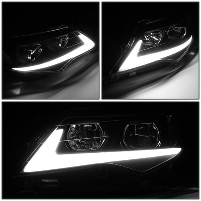 D-Motoring - 12-14 Toyota Camry Headlights - 3D LED DRL - Clear Lens - Projector - Plug-n-Play - Pair - 3