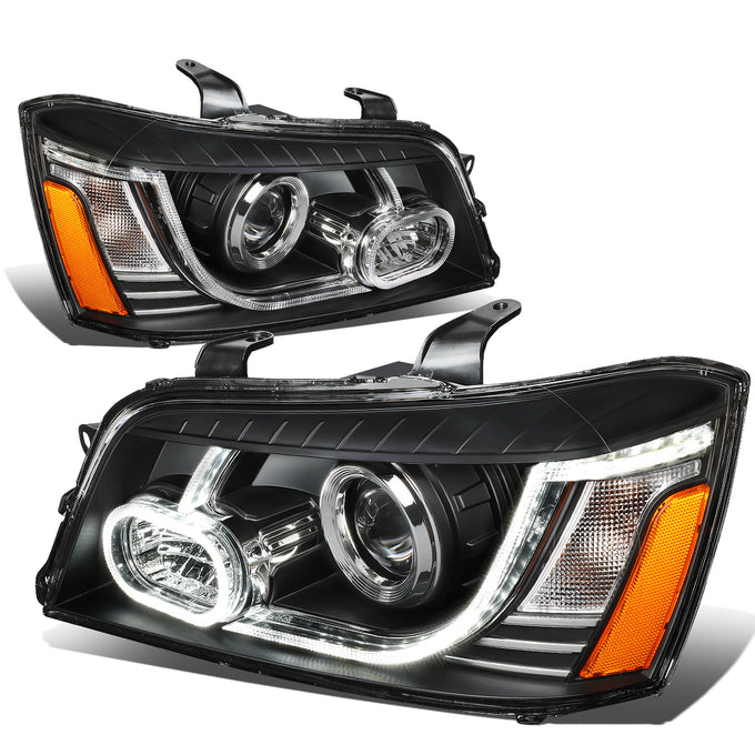 D-Motoring - 01-07 Toyota Highlander Headlights - 3D LED DRL Running Strip - Clear Lens - Projector - Plug-n-Play - Pair - 1