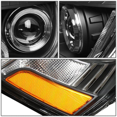 D-Motoring - 01-07 Toyota Highlander Headlights - 3D LED DRL Running Strip - Clear Lens - Projector - Plug-n-Play - Pair - 5