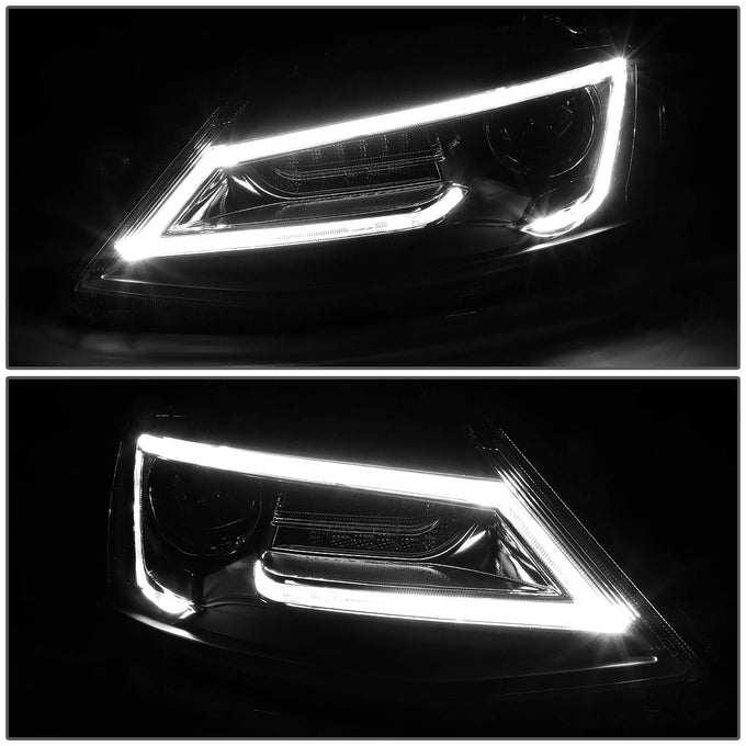 D-Motoring - 11-18 Volkswagen Jetta Sedan Headlights - LED DRL+Chasing Turn Signal - Clear Lens - Projector - Plug-n-Play - Pair - 3