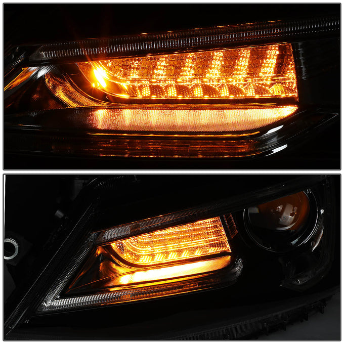 D-Motoring - 11-18 Volkswagen Jetta Sedan Headlights - LED DRL+Chasing Turn Signal - Clear Lens - Projector - Plug-n-Play - Pair - 5