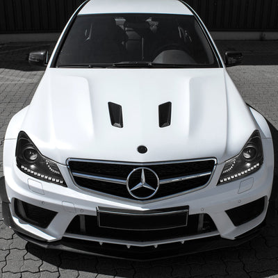 D-Motoring - Headlights - LED DRL - Black Housing - Projector - Plug-n-Play - Pair - 11-15 Mercedes C-Class W204 - 7