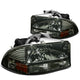 D-Motoring - Headlights - Smoked Lens - Amber Corner - Plug-n-Play - Pair - 97-04 Dodge Dakota / 98-04 Durango - 3
