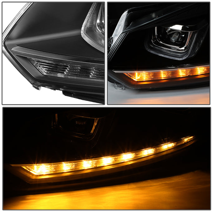 D-Motoring - 10-14 Volkswagen Golf GTI Headlights - Sequential LED Turn Signal+DRL U-Halo - Clear Lens - Plug-n-Play - Pair - 4
