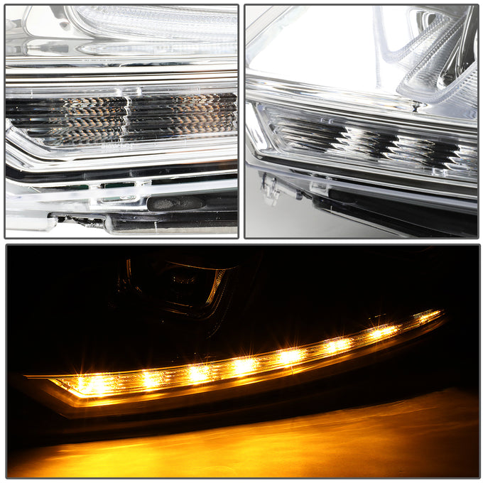 D-Motoring - 10-14 VW Golf/GTI Headlights - Chasing LED Turn Signal+3D DRL - Clear Lens - Projector - Plug-n-Play - Pair - 4