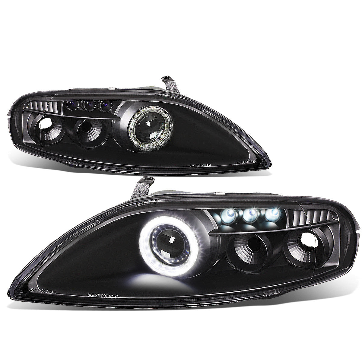 92-00 Lexus SC300 SC400 Headlights - LED DRL - Black Housing - Projector - Plug-n-Play - Pair