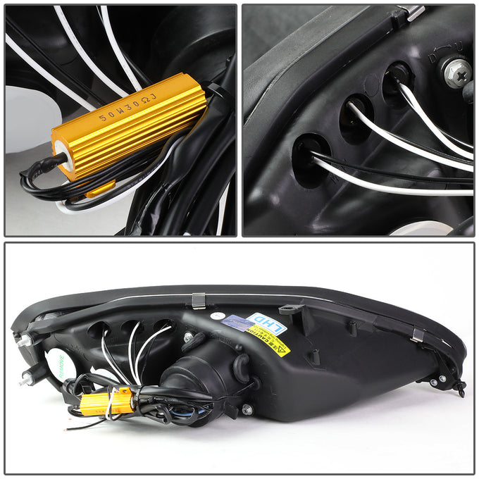D-Motoring - Headlights - LED DRL - Black Housing - Projector - Plug-n-Play - Pair - Lexus SC300 / SC400 - 6