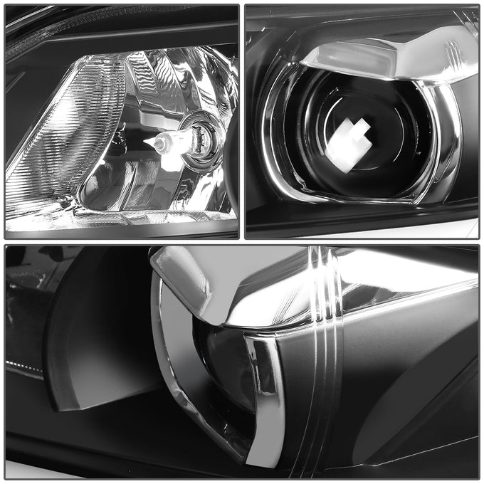 D-Motoring - Headlights - LED Signal+DRL - Clear Lens - Projector - Plug-n-Play - Pair - 10-11 Toyota Camry - 5
