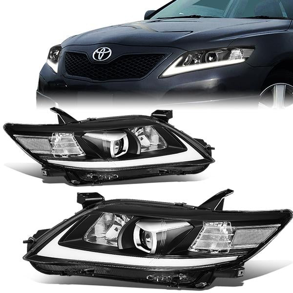 10-11 Toyota Camry Headlights - LED Signal+DRL - Clear Lens - Projector - Plug-n-Play - Pair