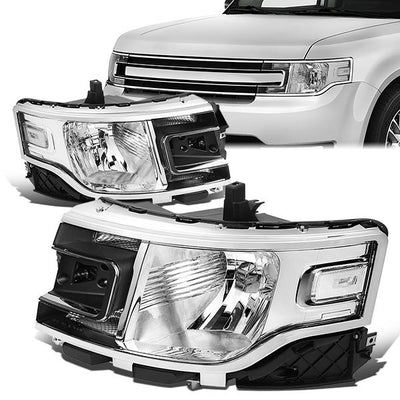 13-19-ford-flex-chrome-housing-clear-corner-headlight-lamps-hl-fflex13-ch - 1