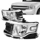 13-19-ford-flex-chrome-housing-clear-corner-headlight-lamps-hl-fflex13-ch - 1