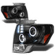 D-Motoring - Headlights - LED Halo Rings - Black Housing - Amber Corner - Projector - Plug-n-Play - Pair - 09-14 Ford F-150 - 1