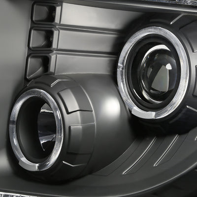 D-Motoring - Headlights - LED Halo Rings - Black Housing - Amber Corner - Projector - Plug-n-Play - Pair - 09-14 Ford F-150 - 3