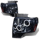 D-Motoring - Headlights - LED Halo Rings - Smoked Lens - Amber Corner - Projector - Plug-n-Play - Pair - 09-14 Ford F-150 - 1