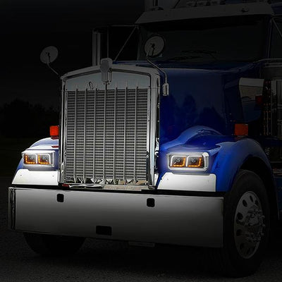 led-drl-turn-signal-81-19-western-star-4800-kenworth-w900-projector-headlight-lamp-black-hl-hay-001-bk - 3