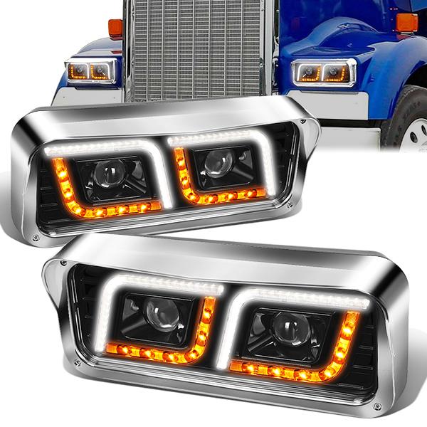 led-drl-turn-signal-81-19-western-star-4800-kenworth-w900-projector-headlight-lamp-black-hl-hay-001-bk - 1
