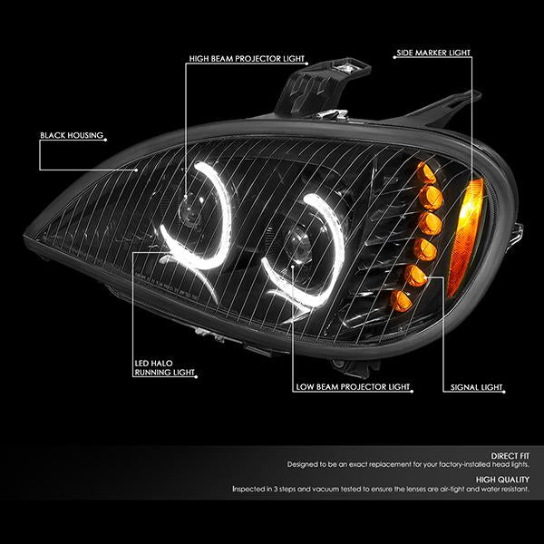 led-drl-turn-signal-04-17-freightliner-columbia-projector-headlight-lamps-black-hl-hay-003-bk - 2