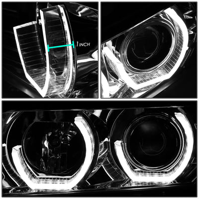 D-Motoring - Headlights - RGB Color LED U-Halo - Chrome Housing - Projector - Plug-n-Play - Pair - 96-01 Audi A4 & Quattro Models - 4