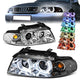 96-01 Audi A4 Quattro Models Headlights - RGB Color LED U-Halo - Chrome Housing - Projector - Plug-n-Play - Pair