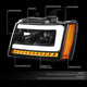 07-14 Tahoe Suburban Headlights - LED Sequential Signal - Clear Lens - Amber Corner - Projector - Pair - 2