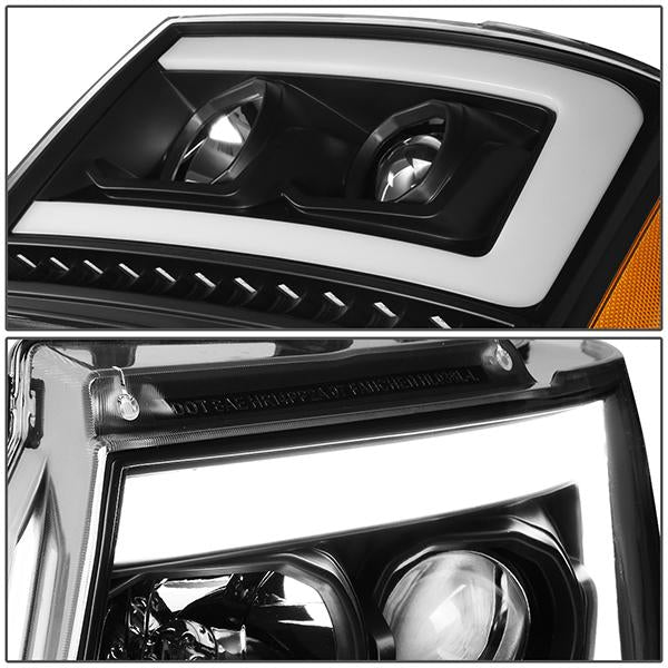 07-14 Tahoe Suburban Headlights - LED Sequential Signal - Clear Lens - Amber Corner - Projector - Pair - 4