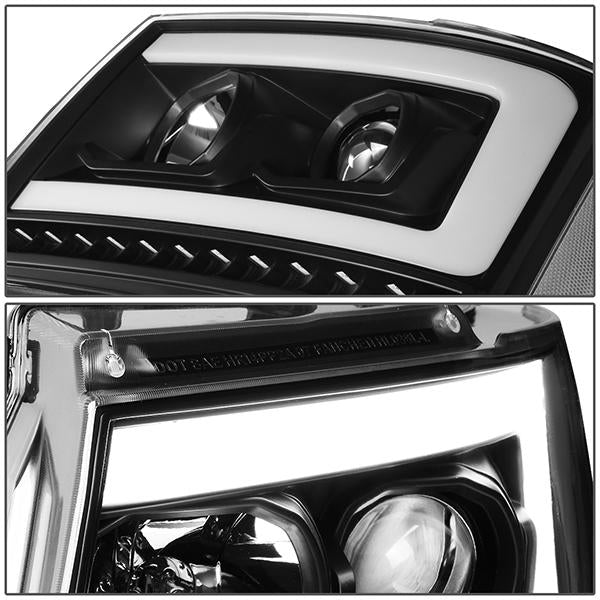 07-14 Tahoe Suburban Headlights - LED Sequential Signal - Clear Lens - Clear Corner - Projector - Pair - 4
