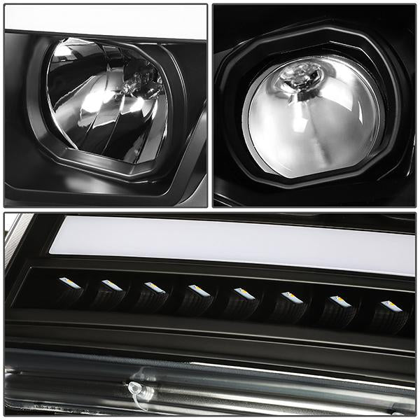 07-14 Tahoe Suburban Headlights - LED Sequential Signal - Clear Lens - Clear Corner - Projector - Pair - 6