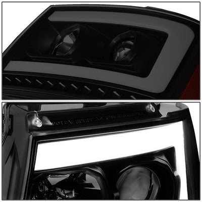 07-14 Tahoe Suburban Headlights - LED Sequential Signal - Smoked Lens - Amber Corner - Projector - Pair - 4