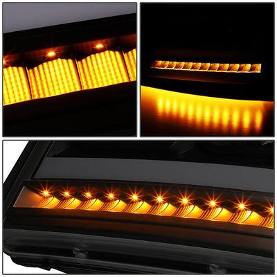 07-14 Tahoe Suburban Headlights - LED Sequential Signal - Smoked Lens - Amber Corner - Projector - Pair - 5