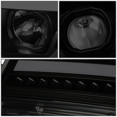07-14 Tahoe Suburban Headlights - LED Sequential Signal - Smoked Lens - Amber Corner - Projector - Pair - 6