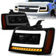 07-14 Tahoe Suburban Headlights - LED Sequential Signal - Smoked Lens - Amber Corner - Projector - Pair - 1