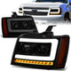 07-14 Tahoe Suburban Headlights - LED Sequential Signal - Smoked Lens - Amber Corner - Projector - Pair - 1
