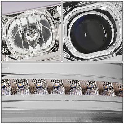 07-14 Tahoe Suburban Headlights - LED Sequential Signal - Clear Lens - Amber Corner - Projector - Pair - 6