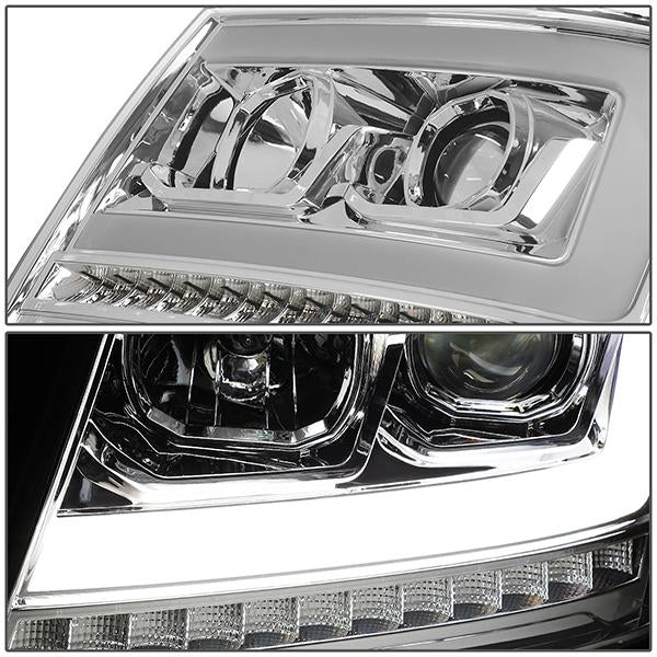 07-14 Tahoe Suburban Headlights - LED Sequential Signal - Clear Lens - Clear Corner - Projector - Pair - 4