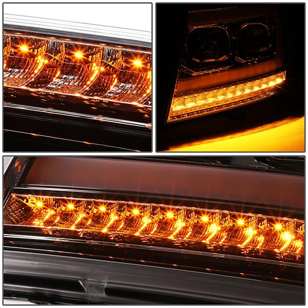 07-14 Tahoe Suburban Headlights - LED Sequential Signal - Clear Lens - Clear Corner - Projector - Pair - 5