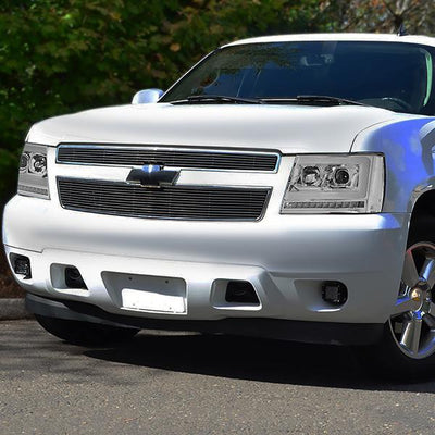 07-14 Tahoe Suburban Headlights - LED Sequential Signal - Clear Lens - Clear Corner - Projector - Pair - 10