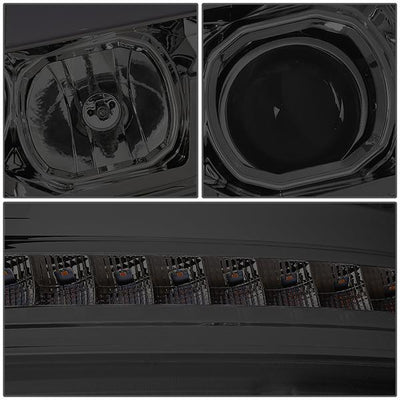 07-14 Tahoe Suburban Headlights - LED Sequential Signal - Smoked Lens - Amber Corner - Projector - Pair - 6