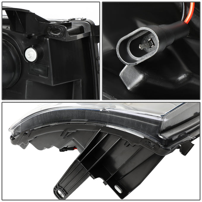 D-Motoring - 7-14 Chevy Silverado 1500 2500 3500 Headlights - Dual LED DRL Strips - Clear Lens - Amber Corner - Plug-n-Play - Pair - 5