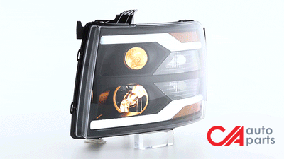 7-14-chevy-silverado-1500-2500-3500-headlights-dual-led-drl-strips-clear-lens-amber-corner-plug-n-play-pair-hl-hpl-csil07-g2-bk-am - 3