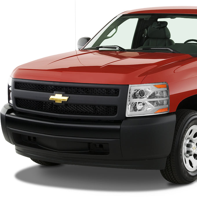 D-Motoring - 07-14 Chevy Silverado Headlights - Dual LED DRL Tube - Clear Lens - Amber Corner - Projector - Plug-n-Play - Pair - 7