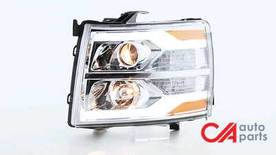 07-14-chevy-silverado-headlights-dual-led-drl-tube-clear-lens-amber-corner-projector-plug-n-play-pair-hl-hpl-csil07-g2-ch-am - 3
