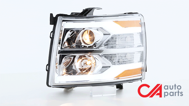 07-14-chevy-silverado-headlights-dual-led-drl-tube-clear-lens-amber-corner-projector-plug-n-play-pair-hl-hpl-csil07-g2-ch-am - 3